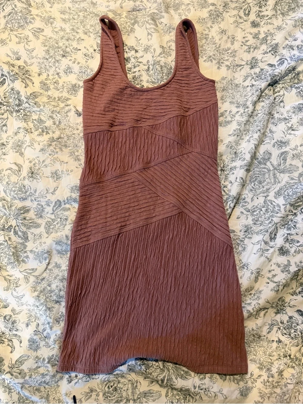 Free People Mauve Ribbed Tank Mini Dress